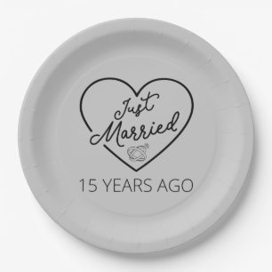 Just Married 15 Years Ago III Paper Plate