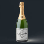 Just Married 15 Years Ago III Sparkling Wine Label<br><div class="desc">Cute design, perfect for anyone who's been married for 15 years and to a wedding vow renewal ceremony. It makes a great matching outfit for couples! 'Just Married 15 Years Ago' quote for a couple who got married 15 years ago or a couple renewing wedding vows on their wedding anniversary....</div>
