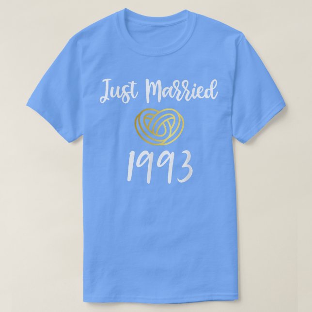 Just Married 1993 Marriage s, 29th Wedding Anniver T-Shirt (Design Front)