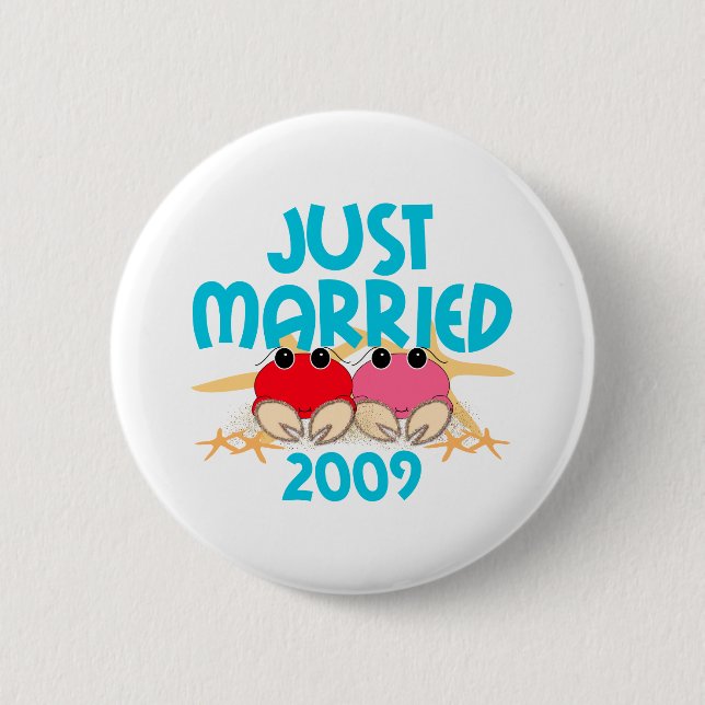 Just Married 2009 6 Cm Round Badge (Front)