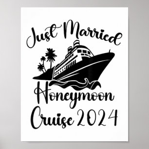 Just Married 2024 Wedding Rings Matching Couple Ne Poster