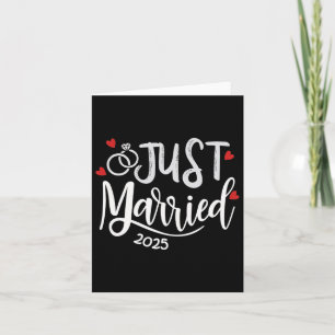 Just Married 2025 - Bride And Groom Wedding Rings  Card