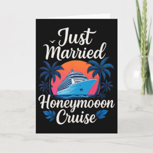 Just Married 2025 Honeymoon Wedding Ring Matching Card