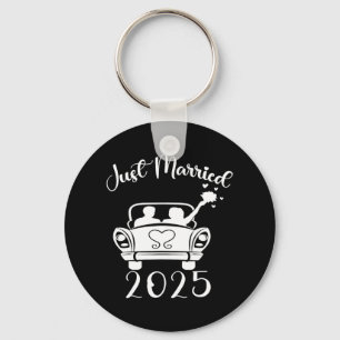 Just Married 2025 Wedding Rings Matching Couple Ne Key Ring