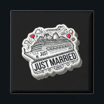 Just Married 2025 Wedding Rings Matching Couple Ne Magnet<br><div class="desc">Just Married 2025 Wedding Rings Matching Couple Newlyweds</div>