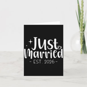 Just Married 2026 Honeymoon Wedding Couples Fiance Card