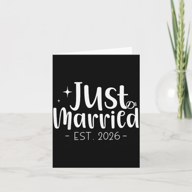 Just Married 2026 Honeymoon Wedding Couples Fiance Card (Front)