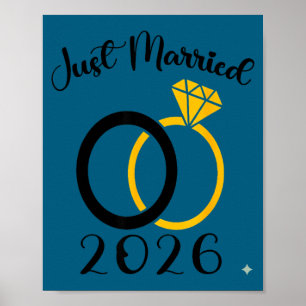 Just married 2026 wedding ring matching honeymoon  poster