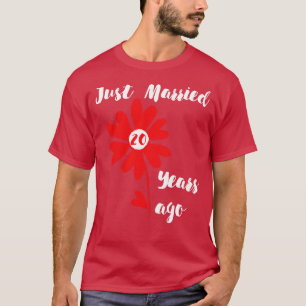 Just Married 20 Years Ago Family Wedding Wife Hus  T-Shirt