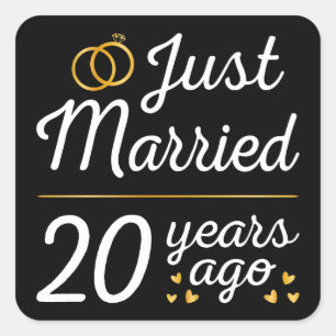 Just Married 20 Years Ago II Square Sticker