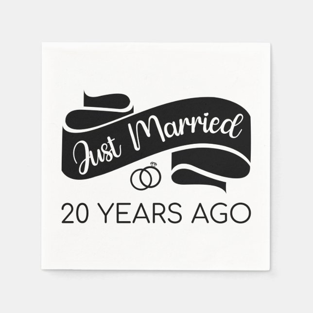 Just Married 20 Years Ago V Napkin (Front)