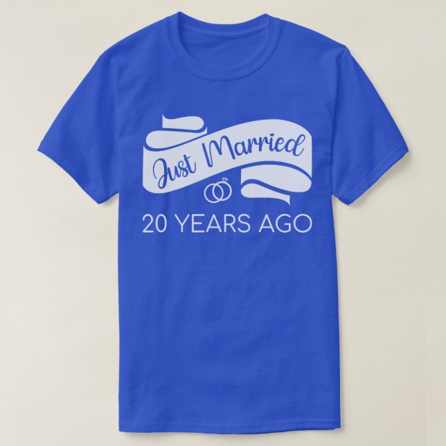 Just Married 20 Years Ago V T-Shirt (Design Front)