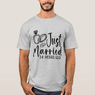 Just Married 24 Years Ago 24th Wedding Anniversary T-Shirt