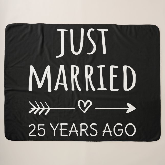 Just Married 25 Years Ago I Sherpa Blanket (Front (Horizontal))