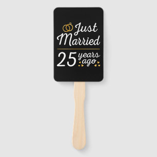 Just Married 25 Years Ago II Hand Fan