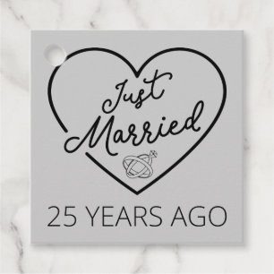 Just Married 25 Years Ago III Favour Tags