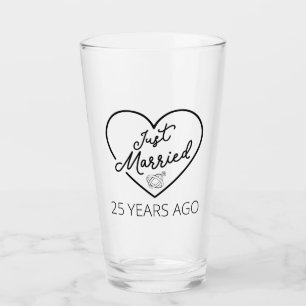 Just Married 25 Years Ago III Glass