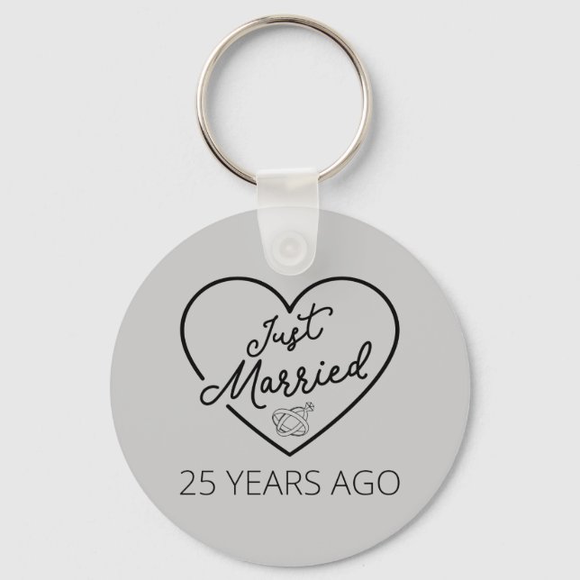 Just Married 25 Years Ago III Key Ring (Front)