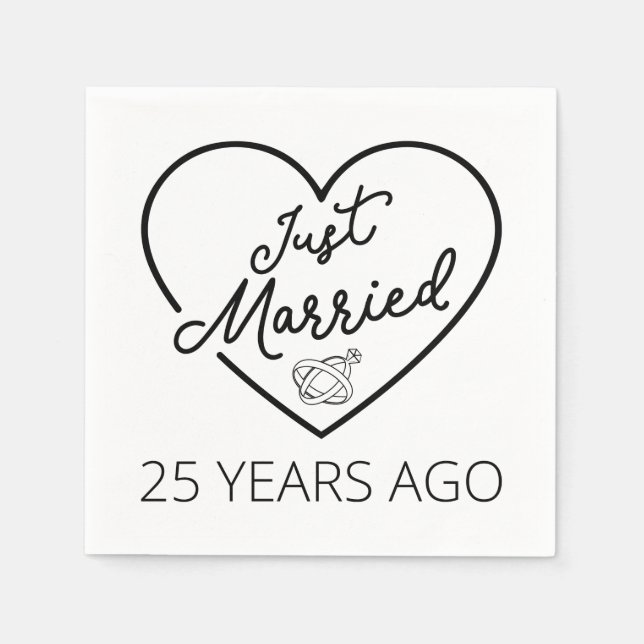Just Married 25 Years Ago III Napkin (Front)