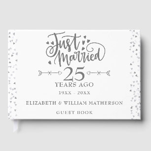 Just Married 25th Wedding Anniversary Guest Book