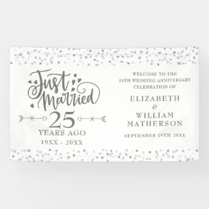 Just Married 25th Wedding Anniversary Welcome Sign