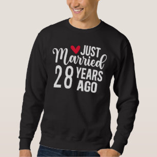 Just Married 28 Years Ago Matching 28th Wedding An Sweatshirt