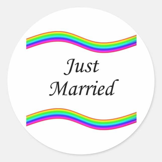 Just Married 2 Classic Round Sticker (Front)