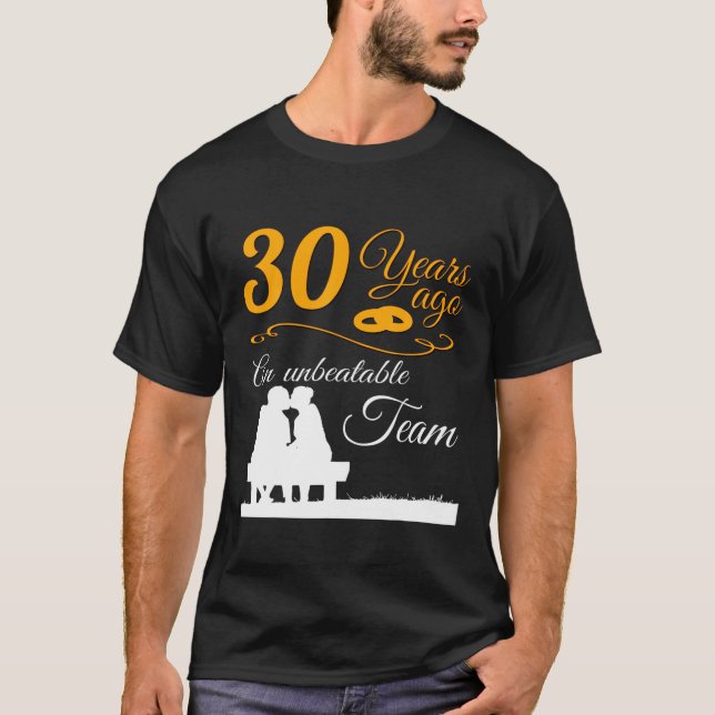Just Married 30 Years Ago 30Th Wedding Anniversary T-Shirt (Front)