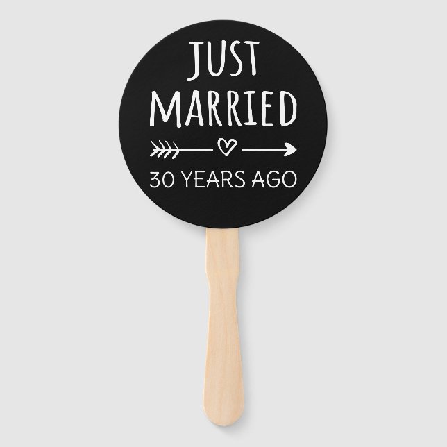 Just Married 30 Years Ago I Hand Fan (Front)