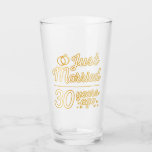 Just Married 30 Years Ago II Glass<br><div class="desc">Cute design, perfect for anyone who's been married for 30 years and to a wedding vow renewal ceremony. It makes a great matching outfit for couples! 'Just Married 30 Years Ago' quote for a couple who got married 30 years ago or a couple renewing wedding vows on their wedding anniversary....</div>