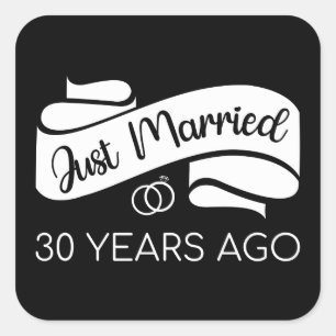 Just Married 30 Years Ago V Square Sticker