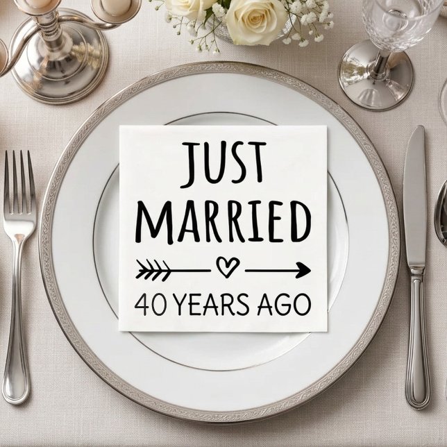  Just Married 40 Years Ago I Napkin (Creator Uploaded)