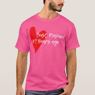 Just Married 49 Years Ago Wife Hus Anniversary Gif T-Shirt