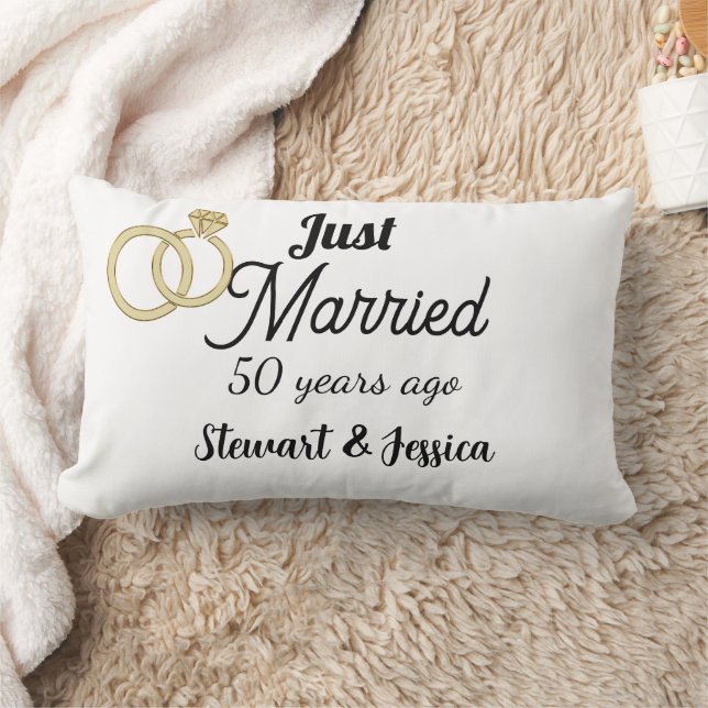 Just married 50 year ago wedding anniversary  lumbar cushion (Blanket)