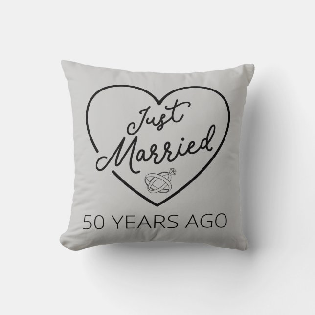 Just Married 50 Years Ago III Cushion (Front)