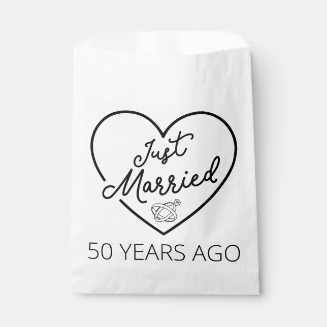 Just Married 50 Years Ago III Favour Bags (Front)