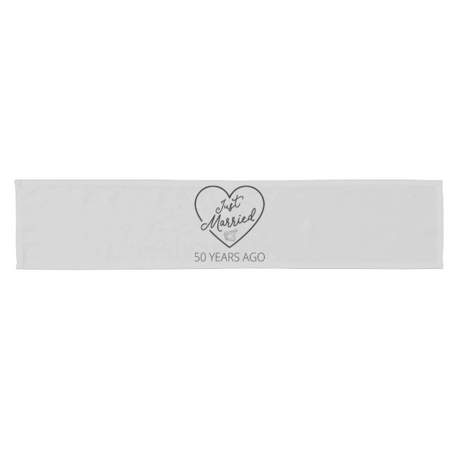 Just Married 50 Years Ago III Short Table Runner (Horizontal)