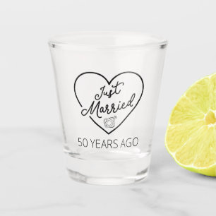 Just Married 50 Years Ago III Shot Glass