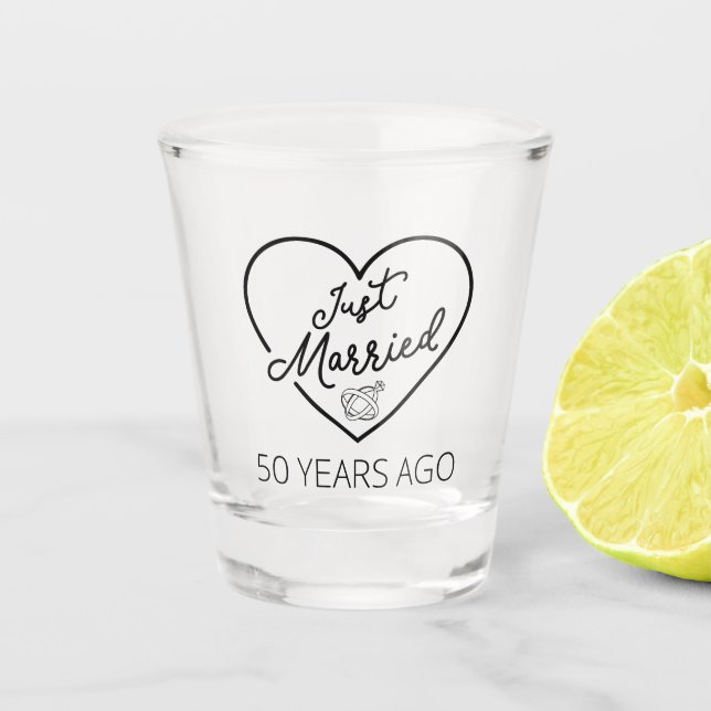 Just Married 50 Years Ago III Shot Glass (Front)