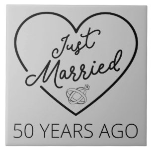 Just Married 50 Years Ago III Tile