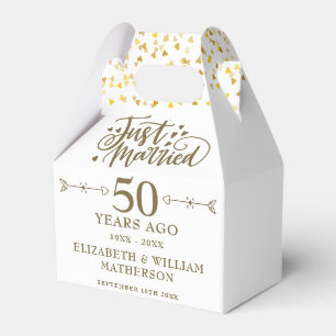 Just Married 50th Golden Wedding Anniversary Favour Box