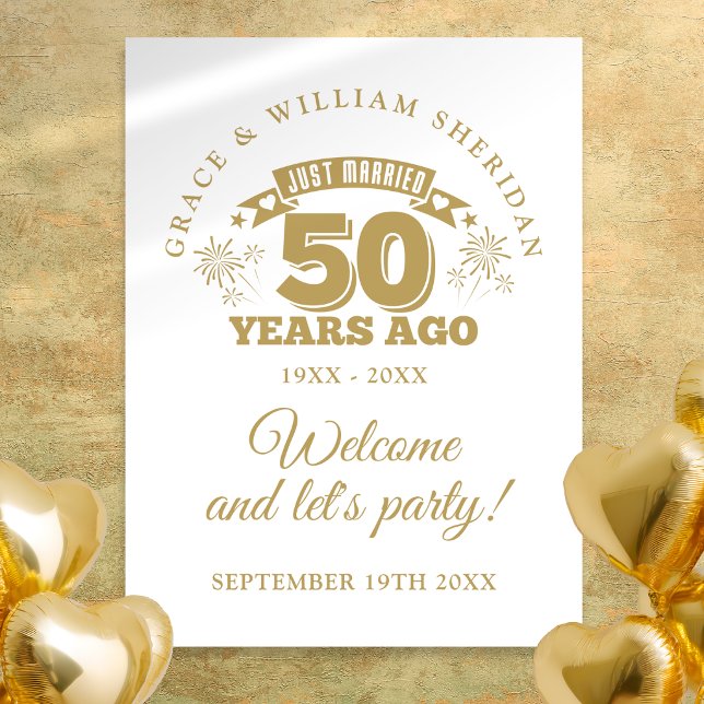 Just Married 50th Wedding Anniversary Welcome Sign (Just Married 50th Wedding Anniversary Welcome Sign)