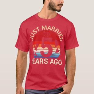 Just Married 5 Years Ago Hus Wife Married Annivers T-Shirt