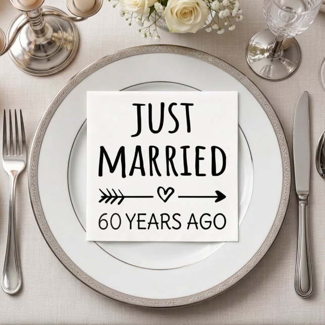  Just Married 60 Years Ago I Napkin (Creator Uploaded)