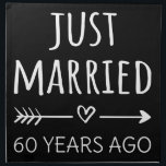 Just Married 60 Years Ago I Napkin<br><div class="desc">Cute design, perfect for anyone who's been married for 60 years and to a wedding vow renewal ceremony. It makes a great matching outfit for couples! 'Just Married 60 Years Ago' quote for a couple who got married 60 years ago or a couple renewing wedding vows on their wedding anniversary....</div>