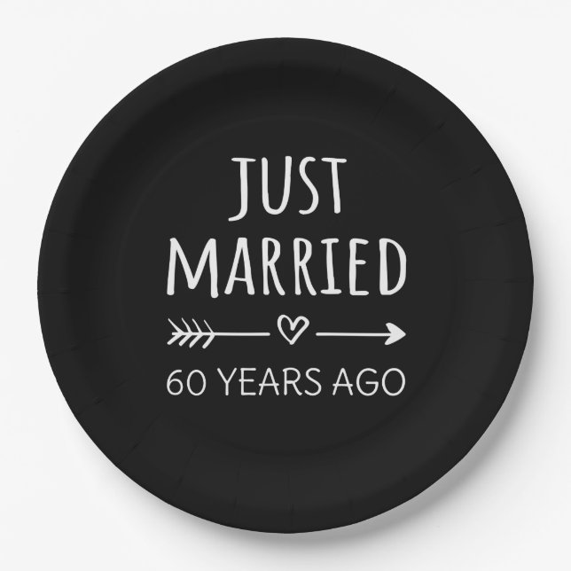  Just Married 60 Years Ago I Paper Plate (Front)