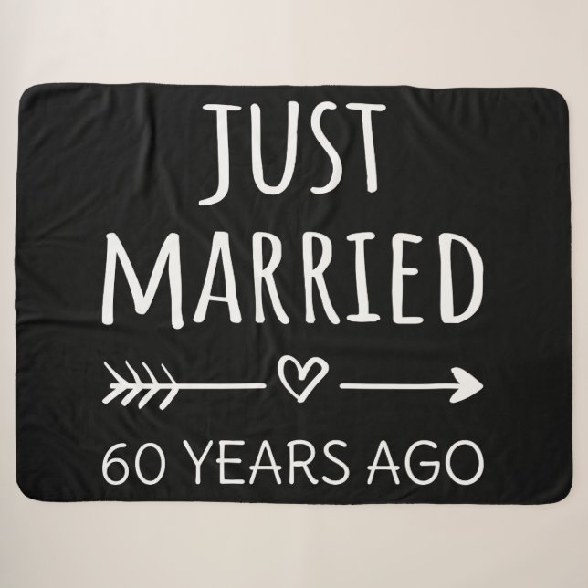  Just Married 60 Years Ago I Sherpa Blanket (Front (Horizontal))