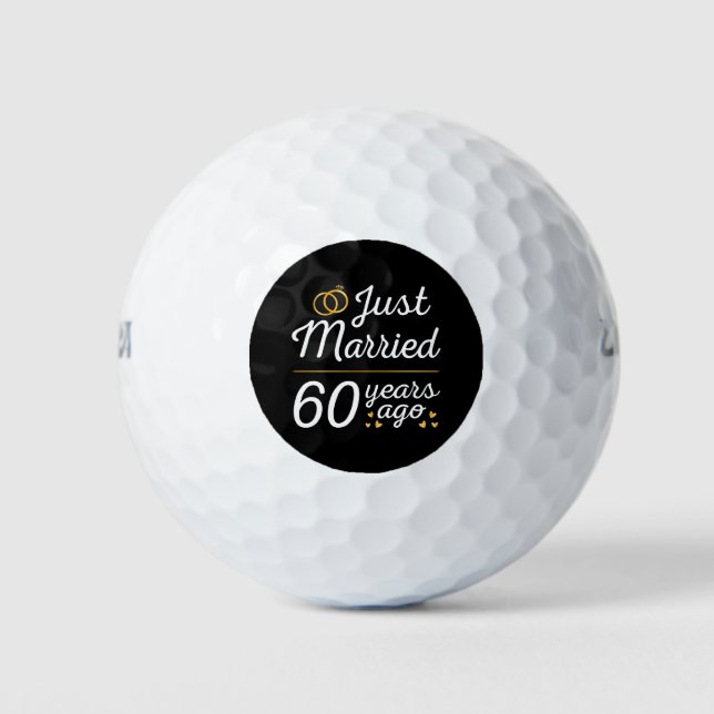 Just Married 60 Years Ago II Golf Balls (Front)