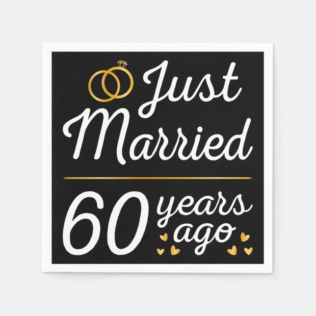 Just Married 60 Years Ago II Napkin (Front)