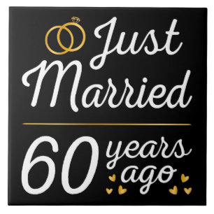 Just Married 60 Years Ago II Tile